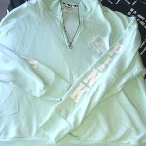 PINK mint green long sleeve crew neck